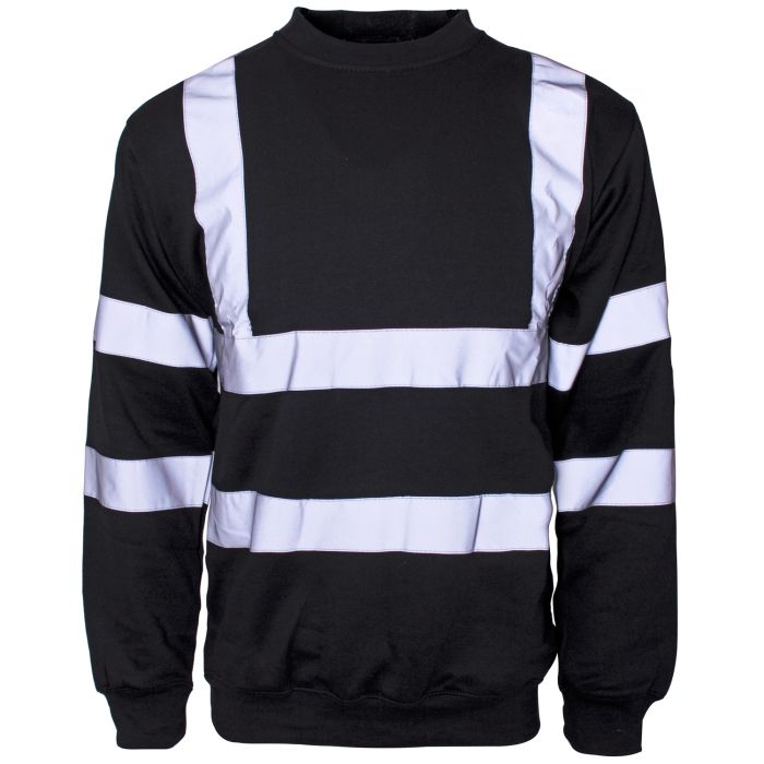 Hi Vis Black Crew Neck Sweatshirt main product photo