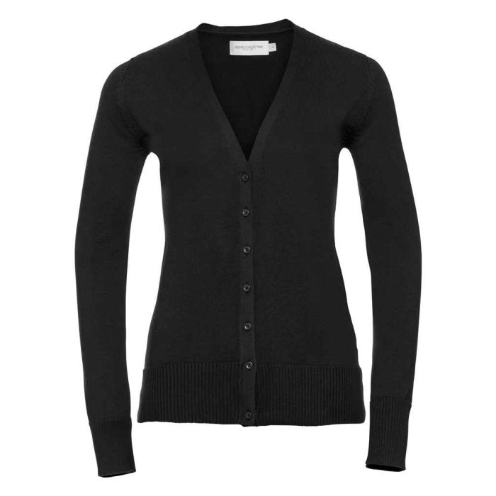Russell Collection Ladies Cotton Acrylic V Neck Cardigan main product photo