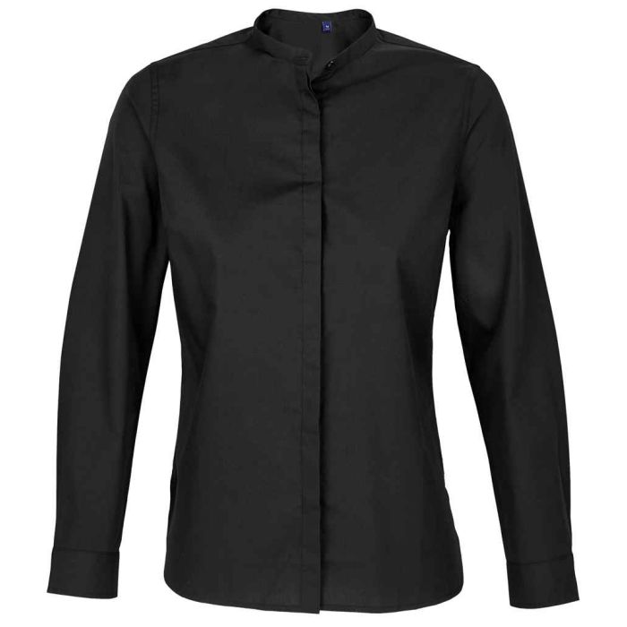 NEOBLU Ladies Bart Mao Collar Long Sleeve Poplin Shirt