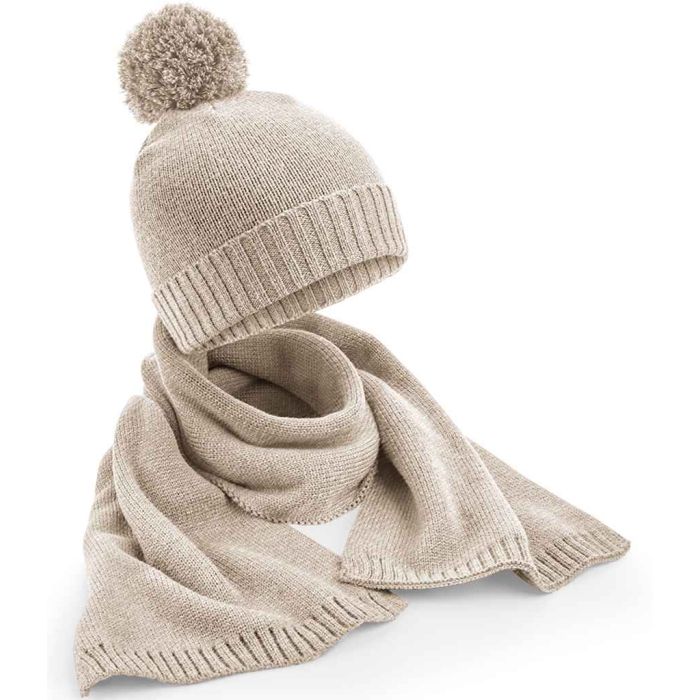 Beechfield Knitted Scarf and Beanie Gift Set main product photo