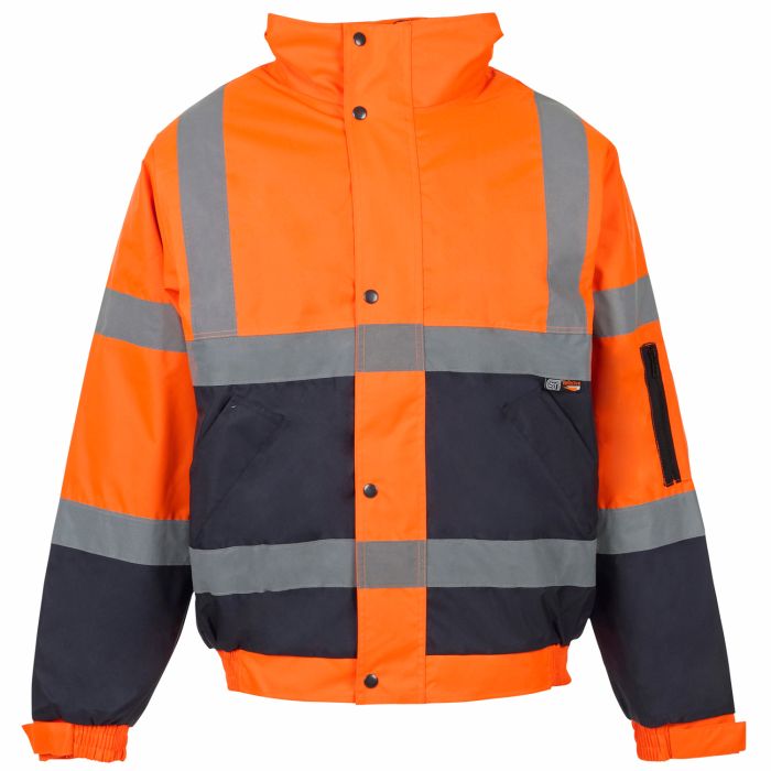 Hi Vis Orange/Navy 2 Tone Bomber Jacket main product photo