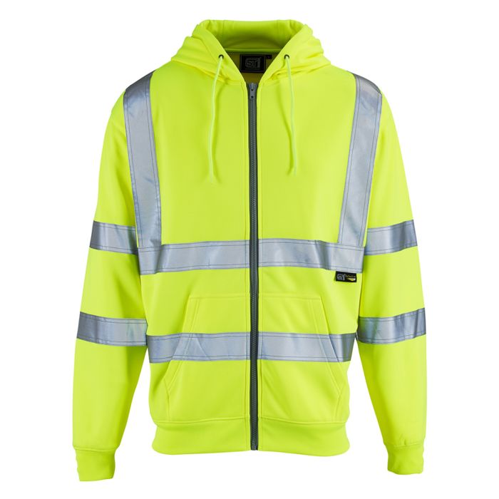 Hi Vis Yellow Zipped Hoodie main product photo