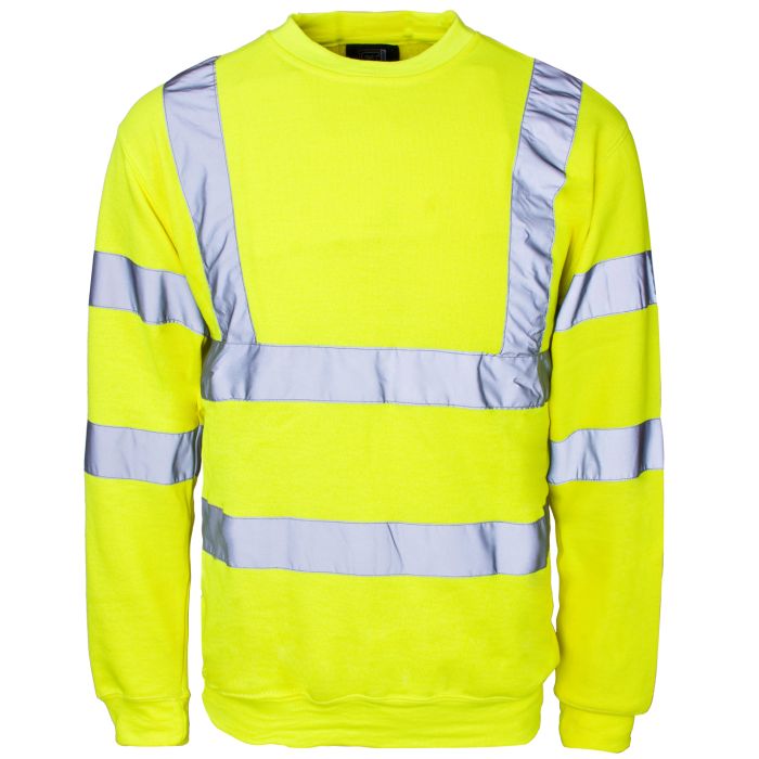 Hi Vis Yellow Crew Neck Sweatshirt main product photo