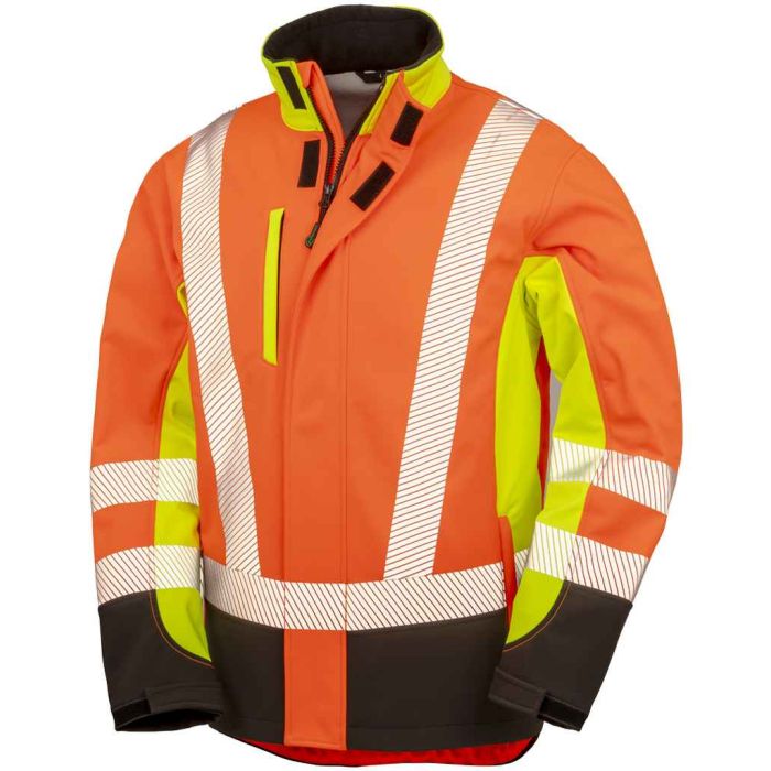 Result Recycled Three Layer Printable 3-Tone Safety Soft Shell Jacket main product photo