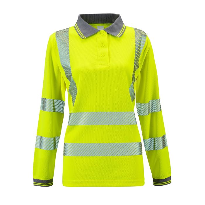 Ladies Hi Vis Yellow Jaya Birds Eye Polo main product photo