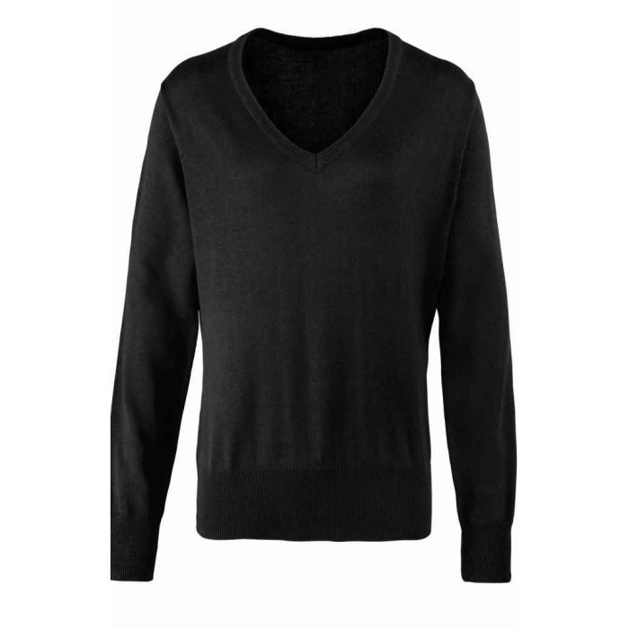 Premier Ladies Knitted Cotton Acrylic V Neck Sweater main product photo