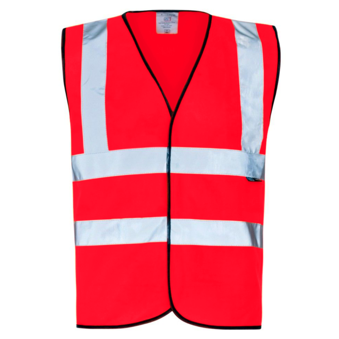 Hi Vis Red Velcro Vest main product photo
