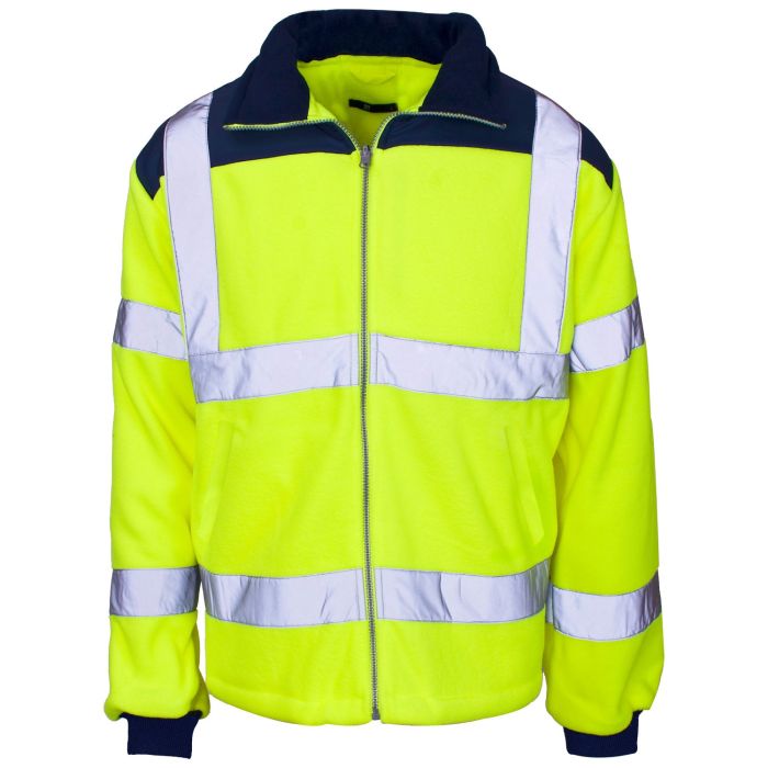 Hi Vis Yellow/Navy Fleece Jacket - Rain Patch main product photo