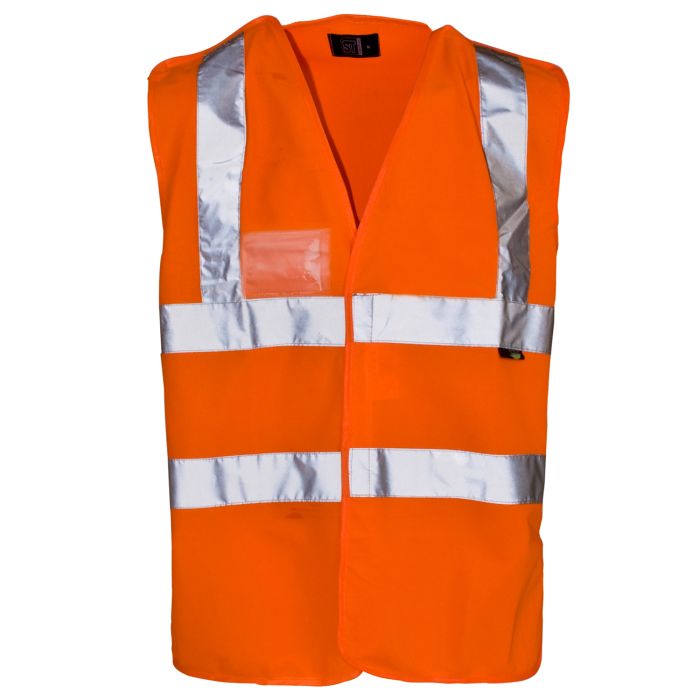 Hi Vis Orange Pull Apart Vest ID Pocket main product photo