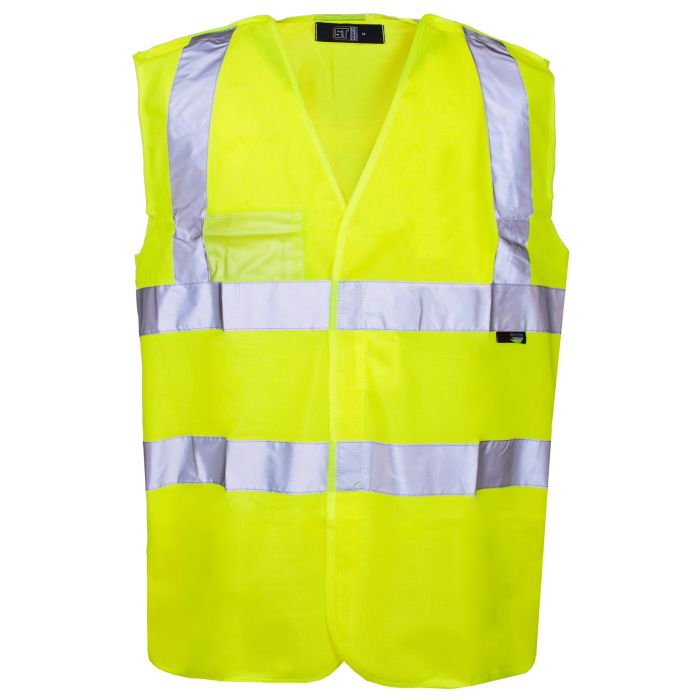Hi Vis Yellow Pull Apart Vest ID Pocket main product photo