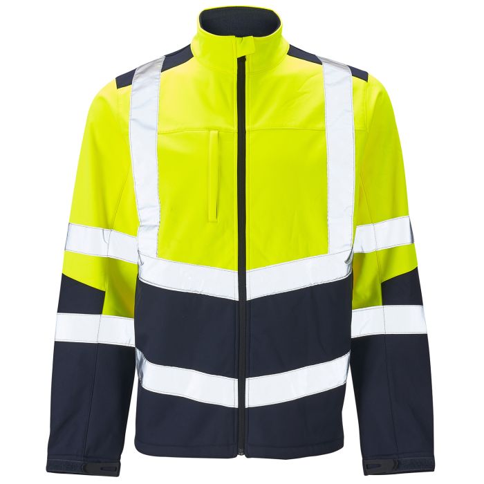 Hi Vis Yellow/Navy 2 Tone Softshell Jacket main product photo