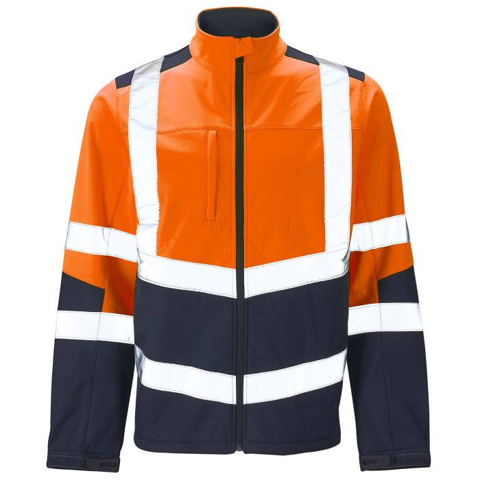 Hi Vis Orange/Navy 2 Tone Softshell Jacket main product photo