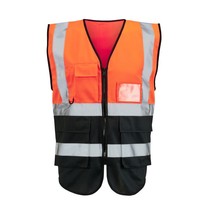 Hi-vis Orange/Black 2 tone executive vest main product photo