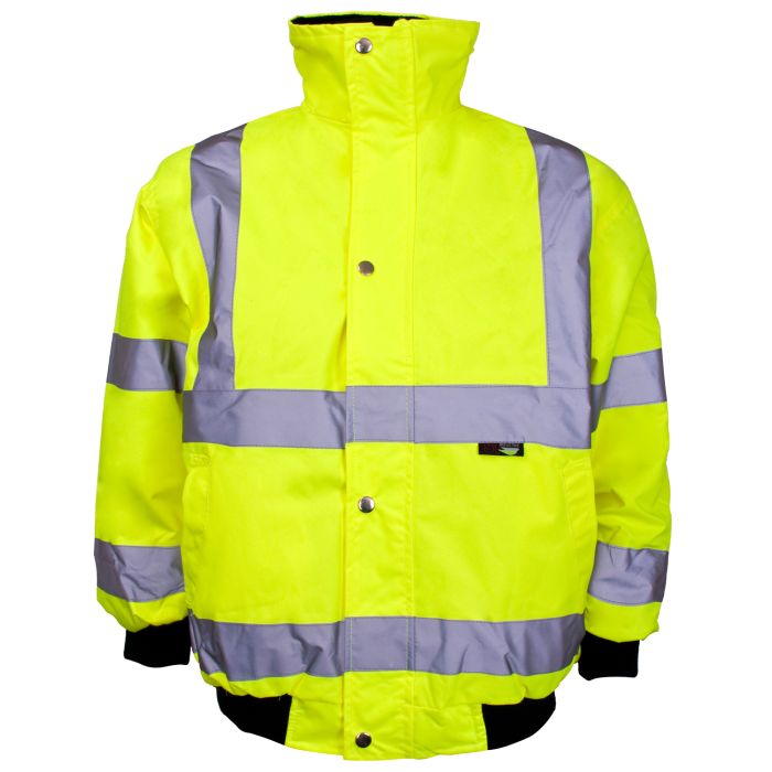 Hi Vis Yellow Junior Bomber Jackets Storm Collar main product photo