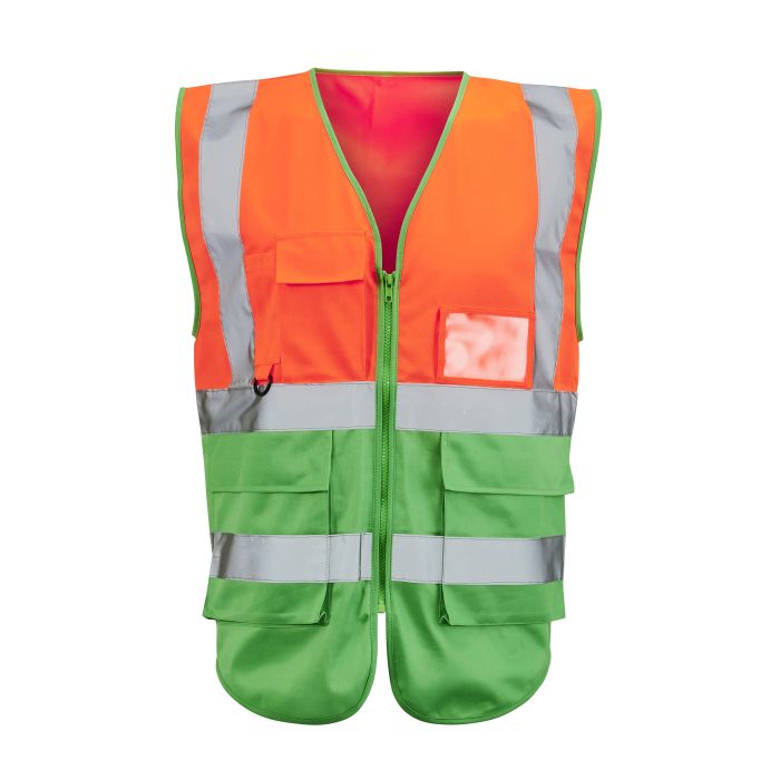 Hi-vis Orange/Green 2 tone executive vest main product photo