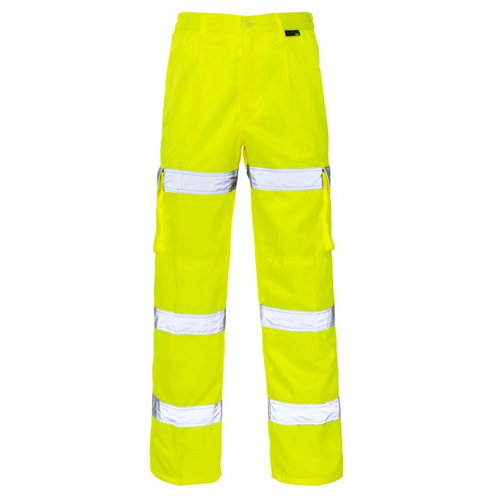Hi Vis Yellow 3 Band Combat Trousers main product photo