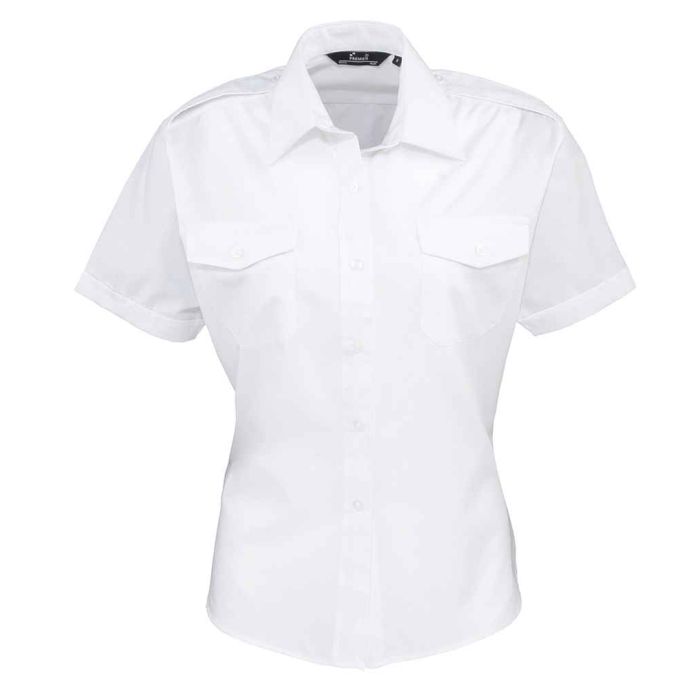 Premier Ladies Short Sleeve Pilot Shirt main product photo