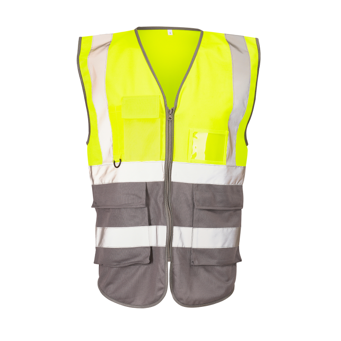 Hi-vis Yellow/Grey 2 tone executive vest main product photo