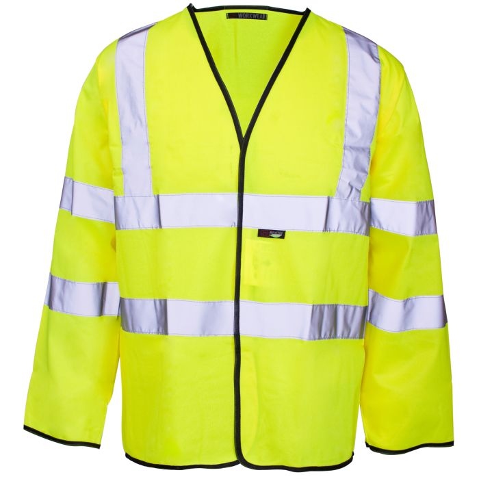 Hi Vis Yellow Long Sleeved Vest - Velcro main product photo