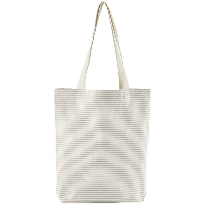Westford Mill Striped Organic Cotton Tote Bag main product photo