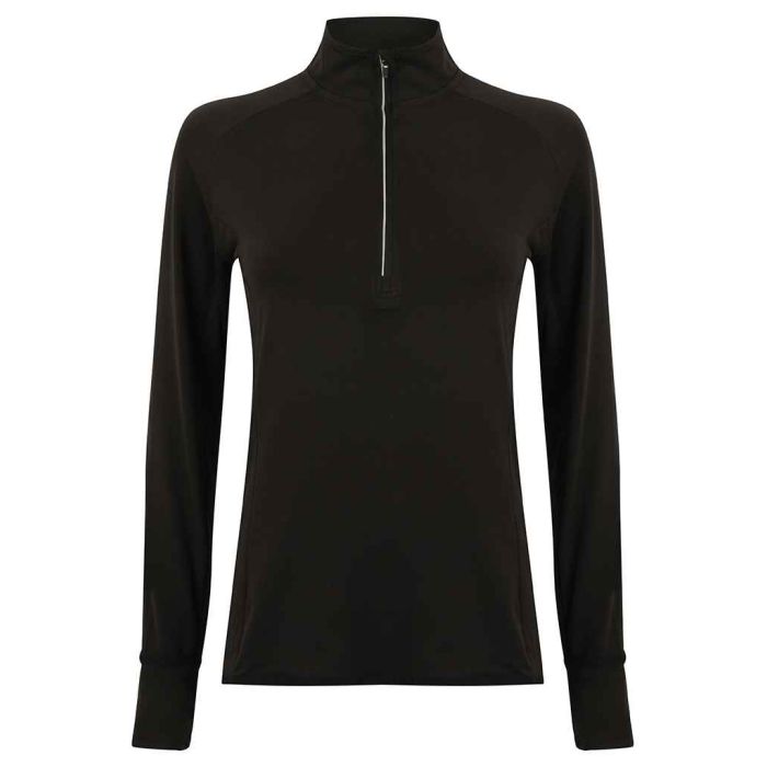 Tombo Ladies Long Sleeve Zip Neck Performance Top main product photo