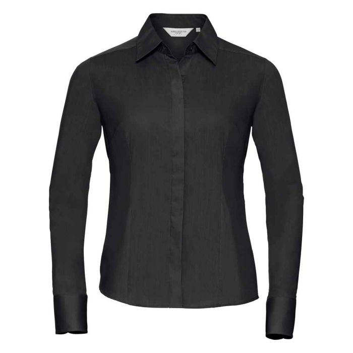 Russell Collection Ladies Long Sleeve Fitted Poplin Shirt