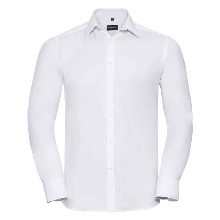 Russell Collection Long Sleeve Herringbone Shirt