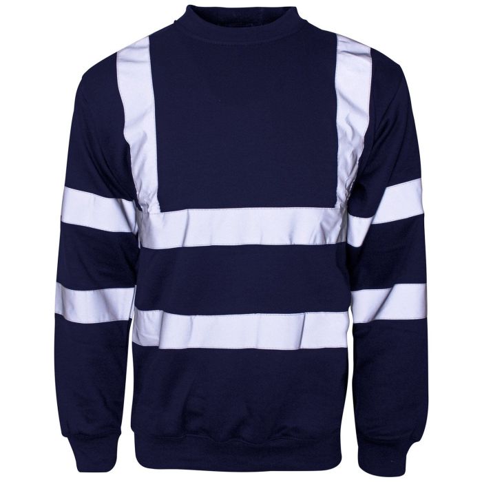 Hi Vis Navy Crew Neck Sweatshirt main product photo