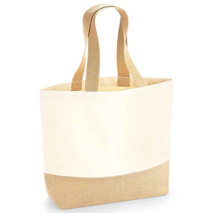 Westford Mill Jute Base Canvas Tote Bag main product photo