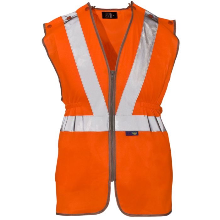 Hi Vis Orange Polyester Long Tracker Vest main product photo