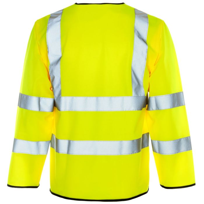 Hi Vis Yellow Long Sleeved Zip Vest ID Pocket main product photo
