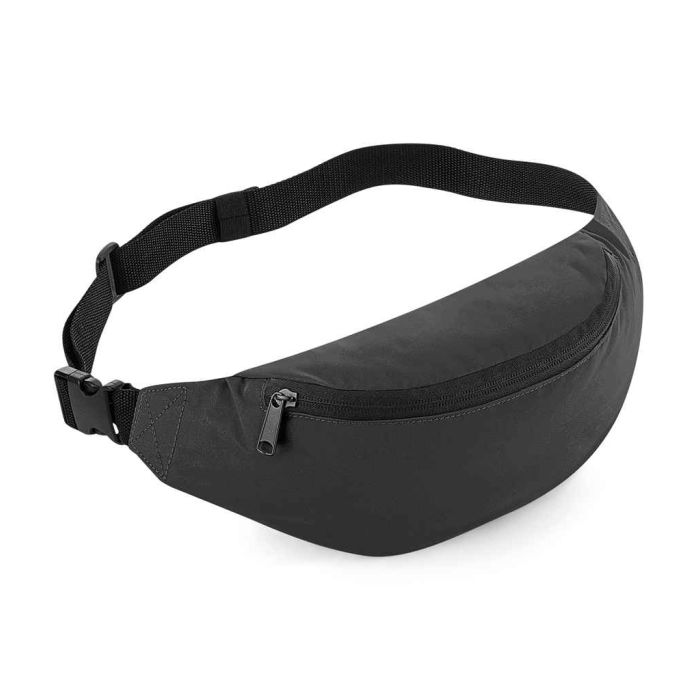 BagBase Reflective Belt Bag - Black Reflective - ONE