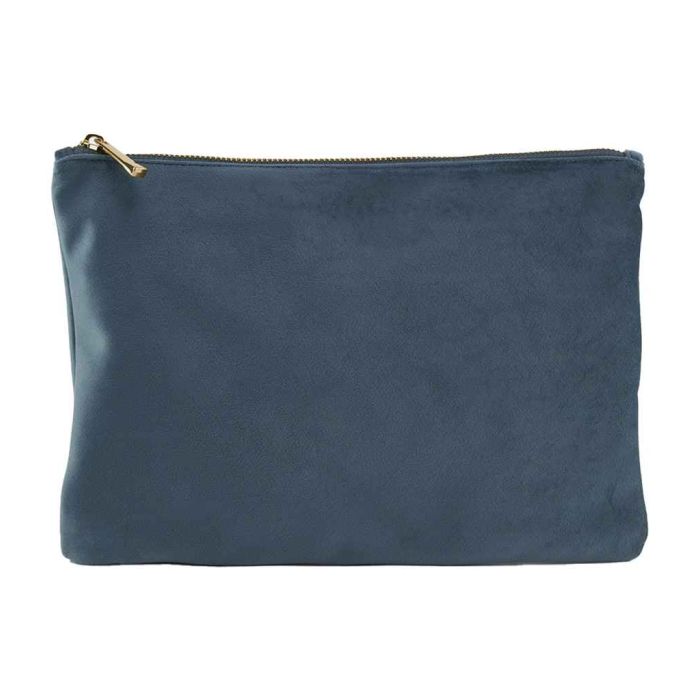 BagBase Velvet Accessory Pouch - Blue Topaz - L