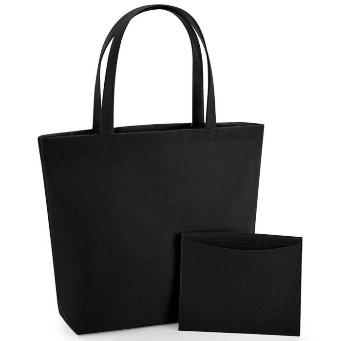 BagBase Felt Shopper - Black - ONE