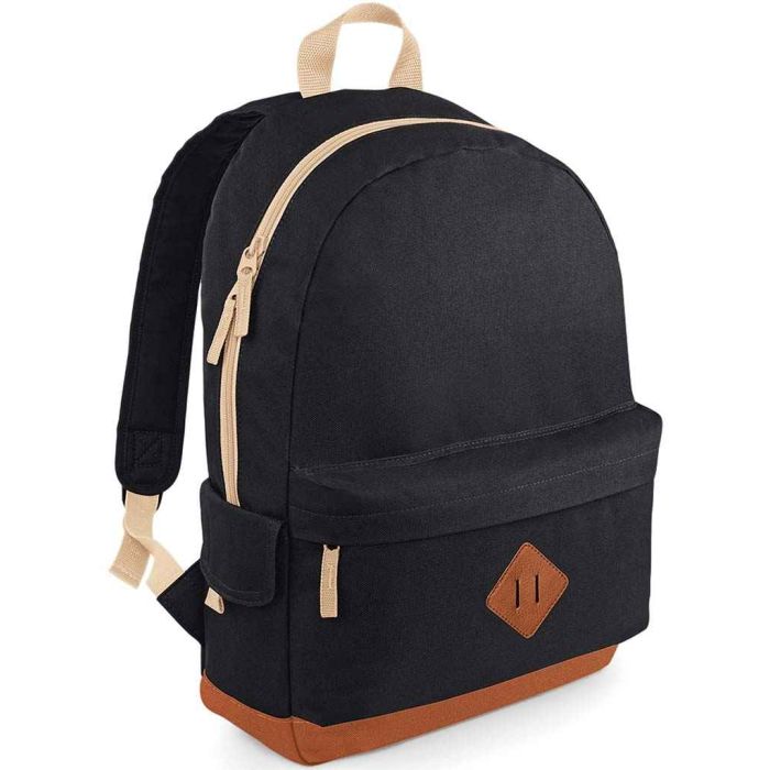 BagBase Heritage Backpack - Black - ONE