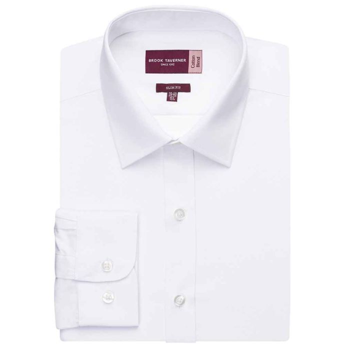 Brook Taverner Pisa Long Sleeve Slim Fit Shirt - White - 14.5