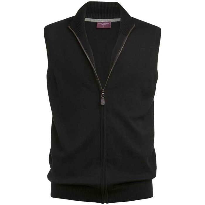 Brook Taverner Lincoln Knitted Zip Gilet - Black - S