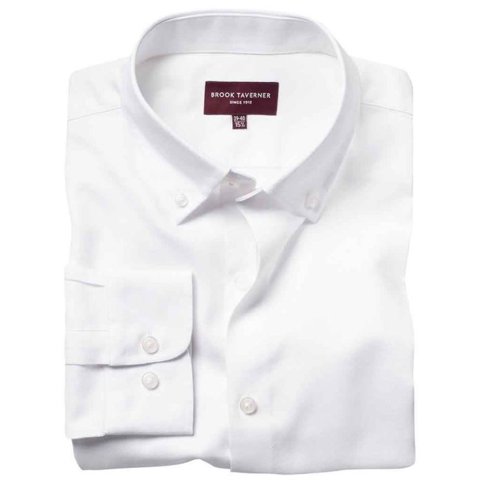 Brook Taverner Toronto Long Sleeve Oxford Shirt - White - 14