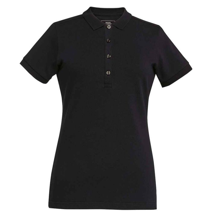 Brook Taverner Ladies Arlington Premium Cotton Polo Shirt - Black - XS