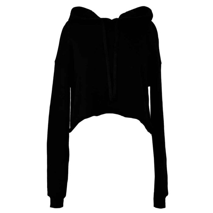 Bella Ladies Cropped Hoodie - Black - S