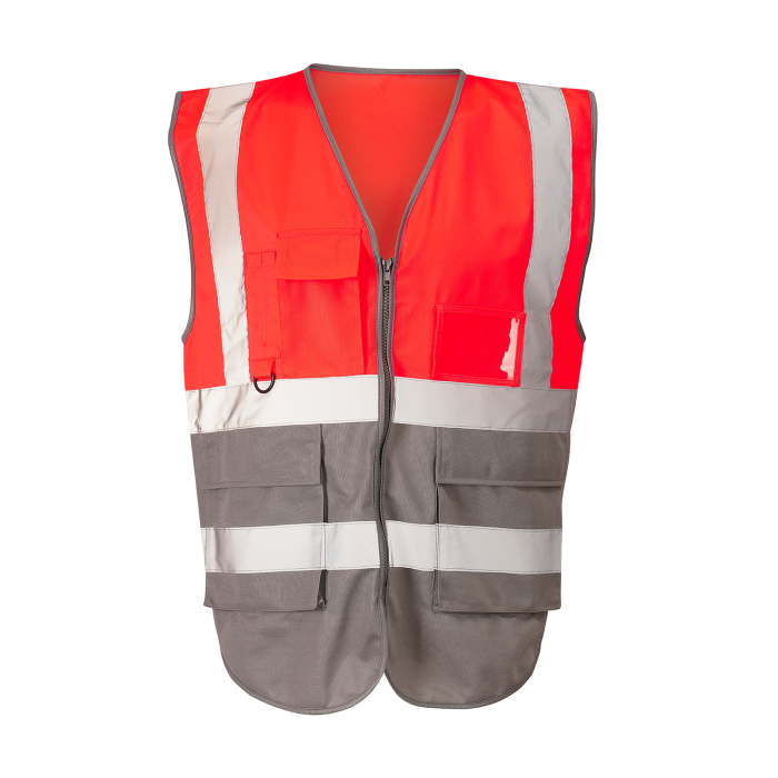 Hi-vis Red/Gray 2 tone executive vest main product photo