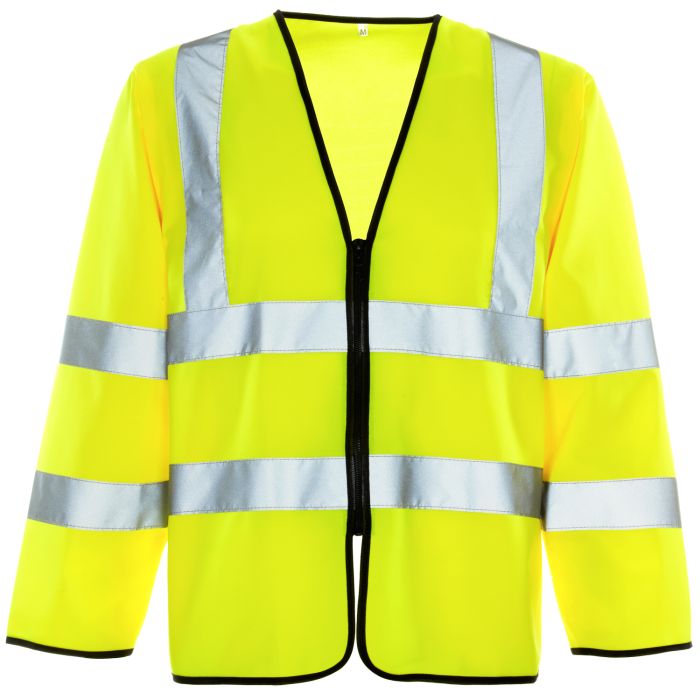 Hi Vis Yellow Long Sleeved Vest - Zip main product photo