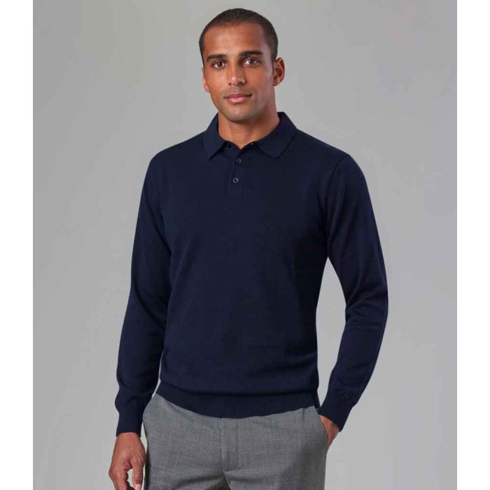 Brook Taverner Casper Knitted Long Sleeve Polo Shirt main product photo