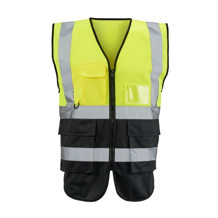 Hi-vis Yellow/Black 2 tone executive vest main product photo