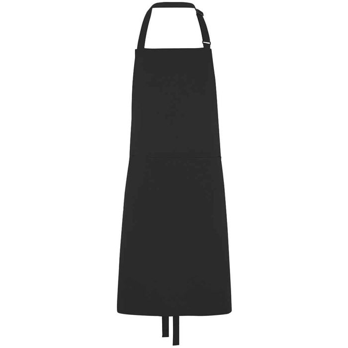 Dennys Polyester Bib Apron with Pocket - Black - ONE