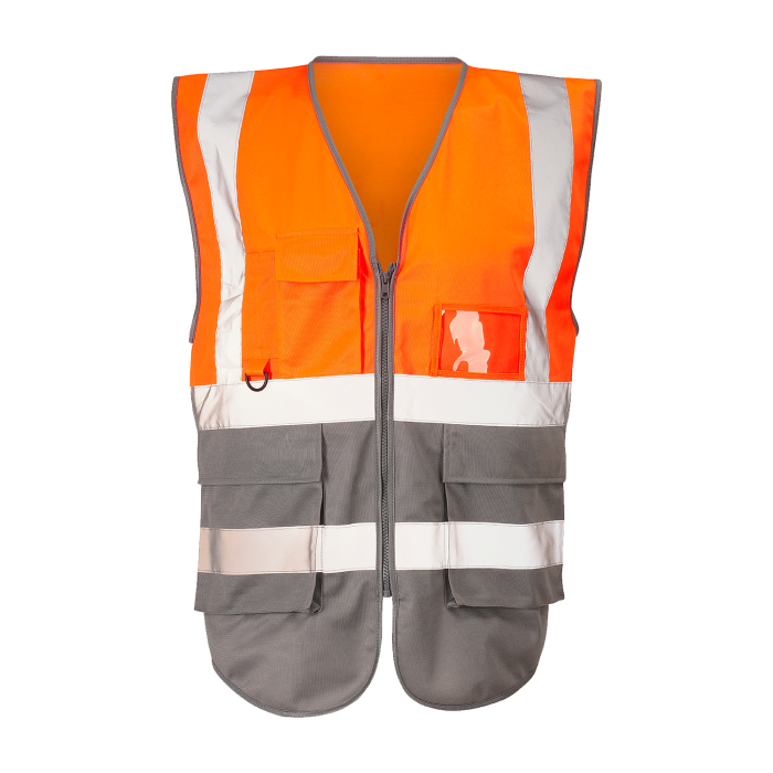 Hi-vis Orange/Grey 2 tone executive vest main product photo