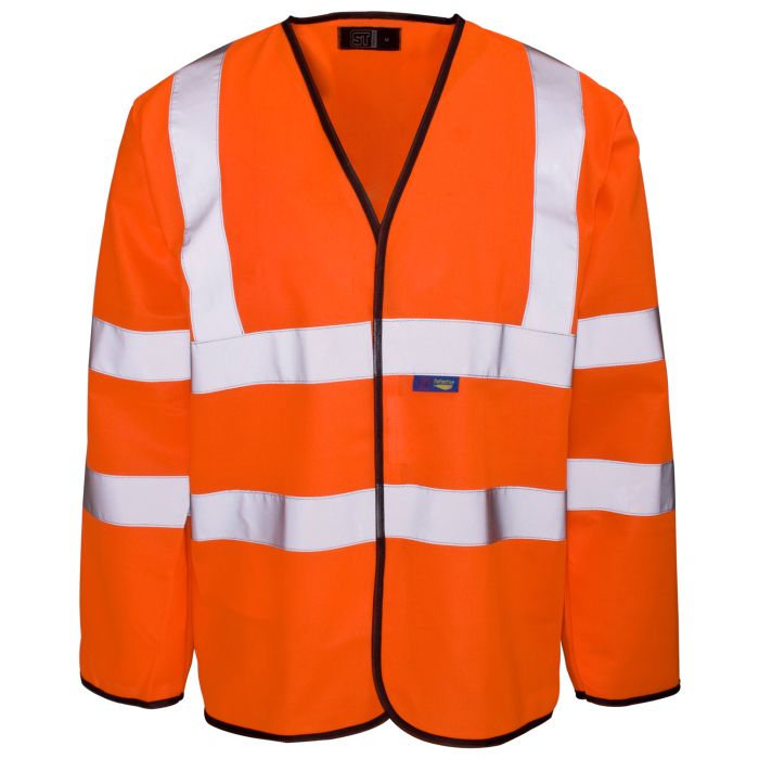 Hi Vis Orange Long Sleeved Vest - Velcro main product photo