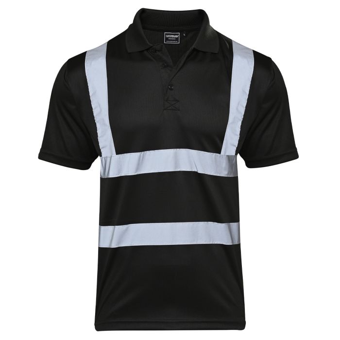 Hi Vis Black Bird Eye Polo Shirt main product photo