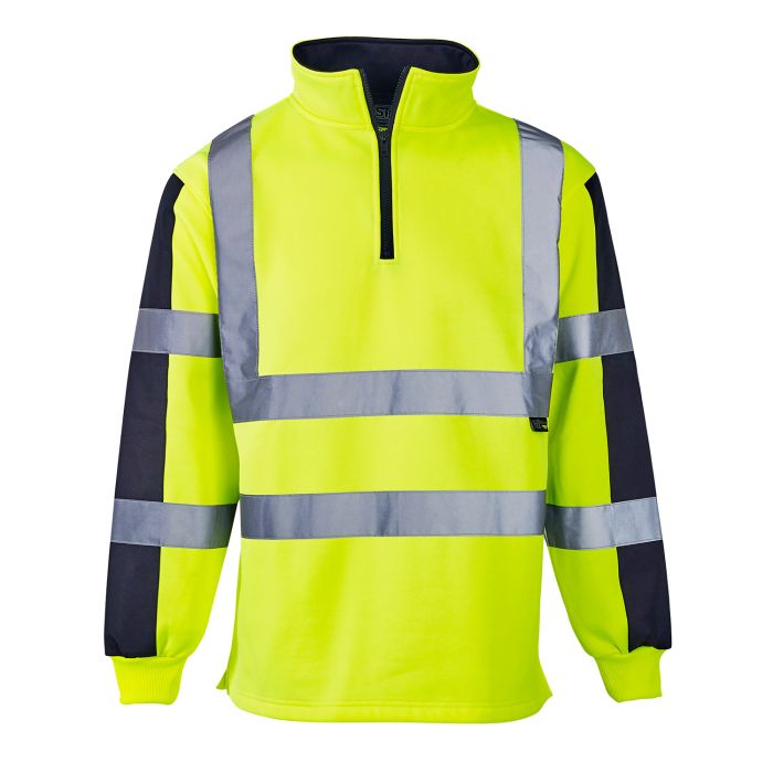 Hi Vis Yellow/Navy 2 Tone Rugby Shirt main product photo