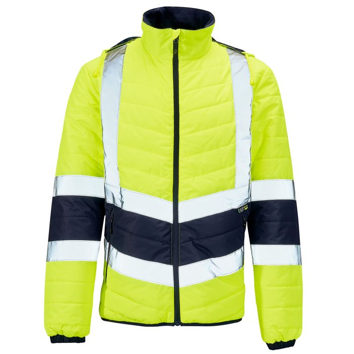 Hi Vis Yellow/Navy 2 Tone Puffer Jacket main product photo